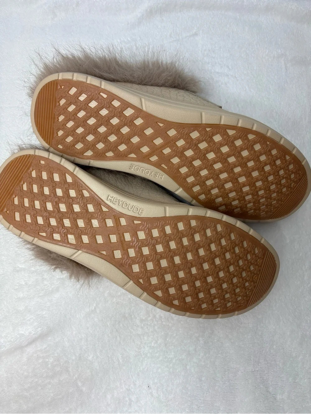 The Dude Wally Slip Loafer Beige Faux Fur Mule Loafers Men size 11‎ NEW